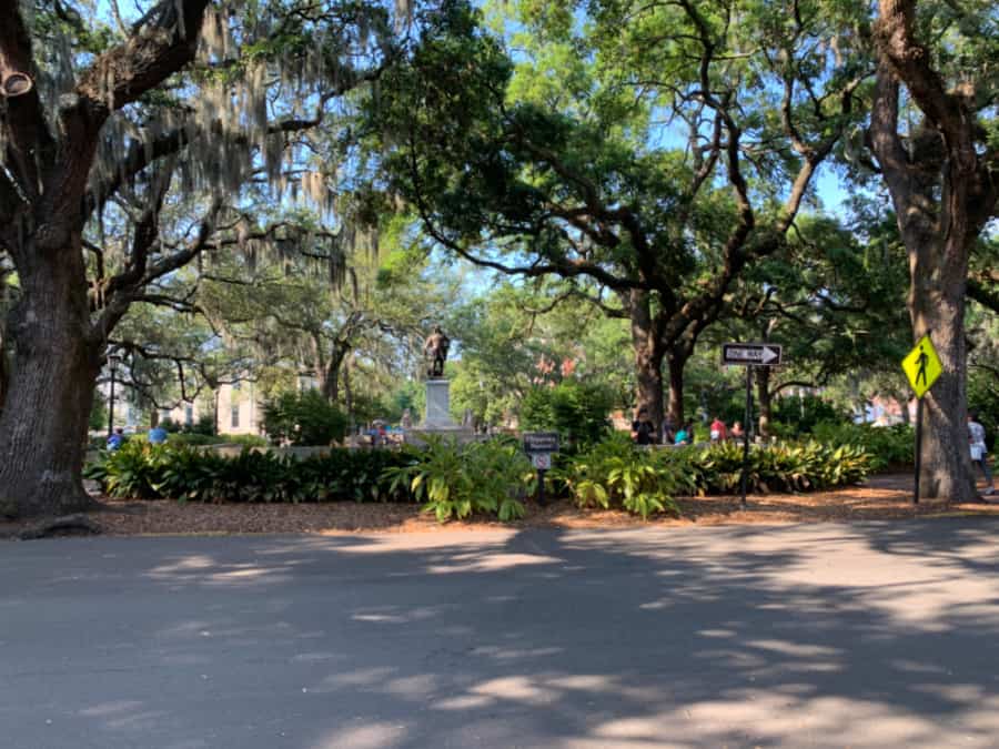 Fun things to do in Savannah with kids: Chippewa Square Forrest Gump