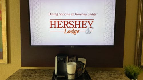 free things at Hershey Lodge guest room television