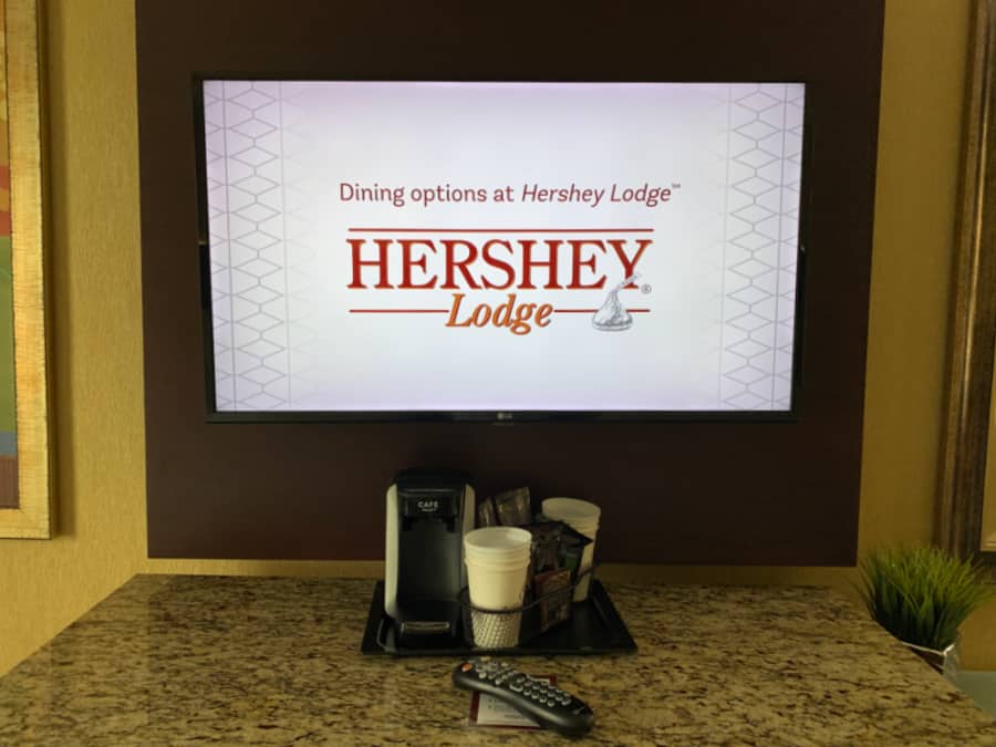 free things at Hershey Lodge guest room television