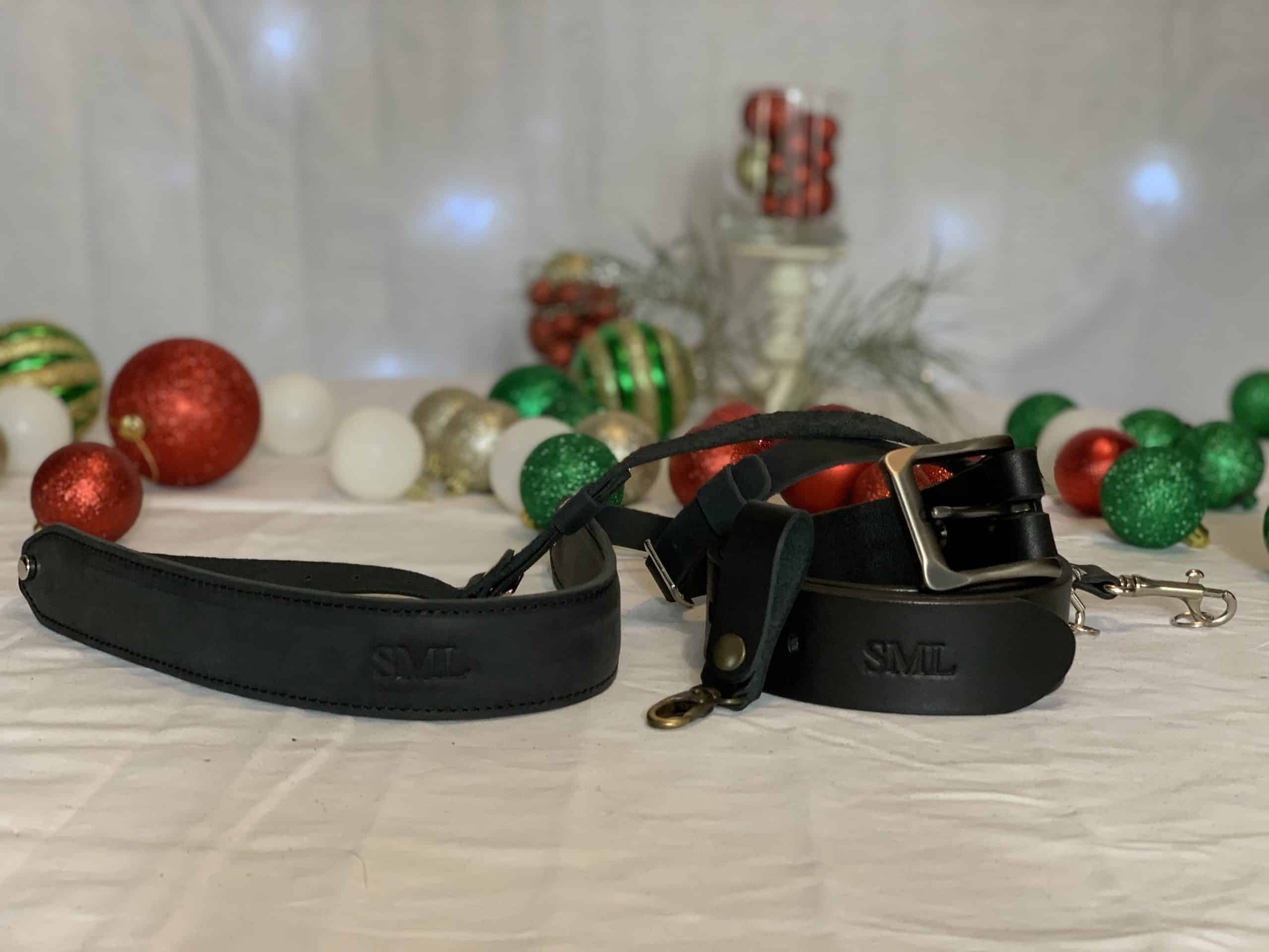 mens holiday gift guide leather camera strap and monogram belt