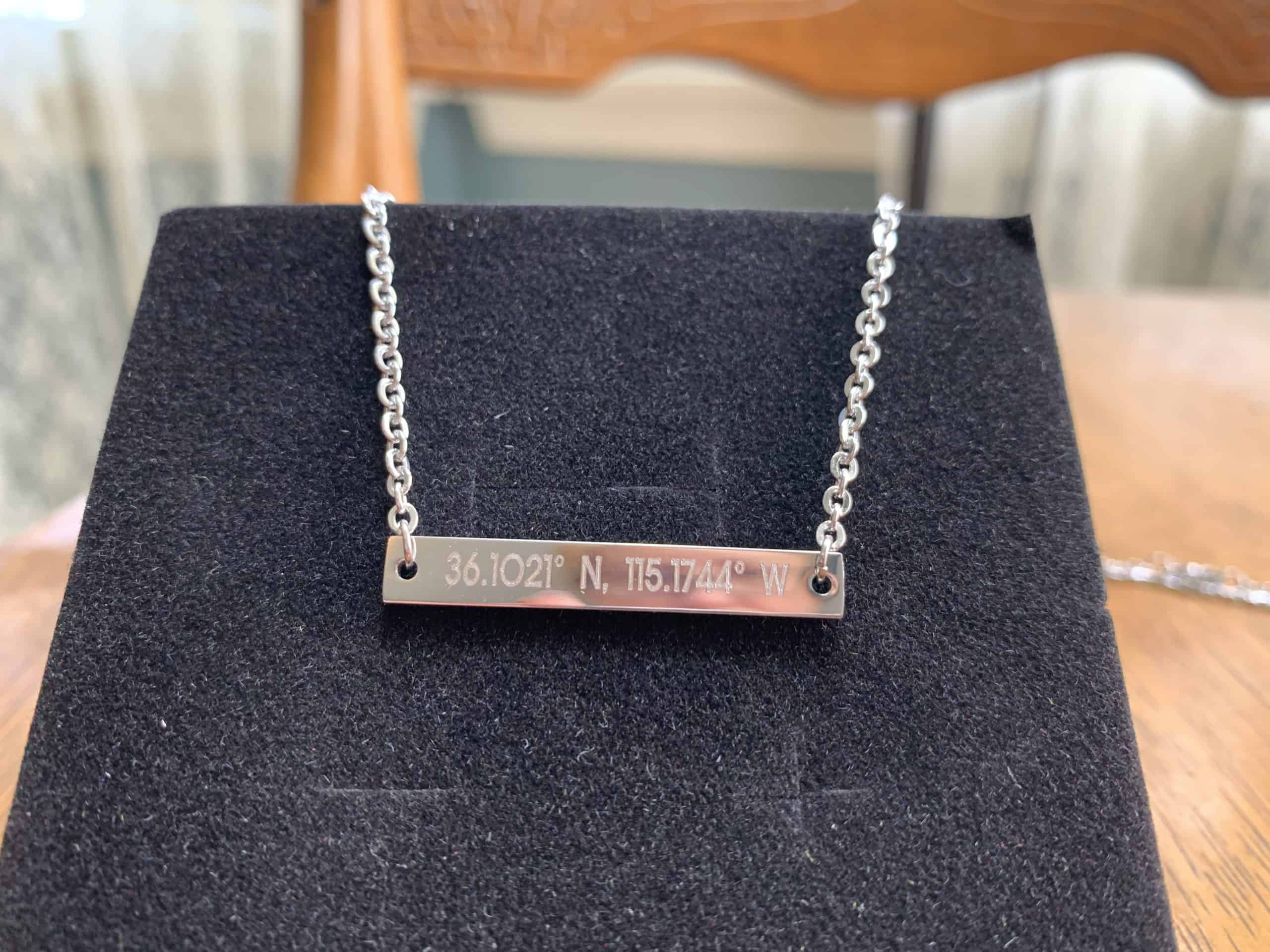 womens holiday gift guide latitude longitude bar necklace