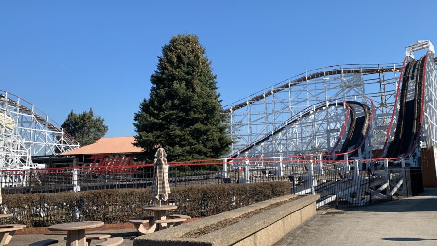 Kennywood Park Opening Day 2022 thunderbolt repainted