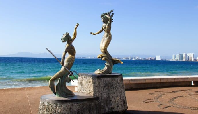 travel during hurricane season mexico pacific coast puterto vallarta mermaid statue
