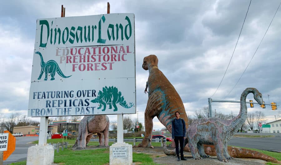 Dinosaur Land - Best Virginia Roadside Attraction corner sign