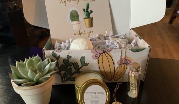 Practical bridesmaid gifts - succulent gift box