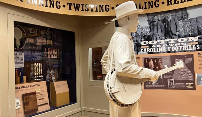 Couples Getaway in Shelby and Cleveland County NC - Early Scruggs Center statue