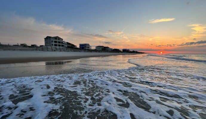 Onslow County NC Couples Getaway Ideas North topsail Beach water and sand