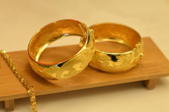 Gold cuff bracelet