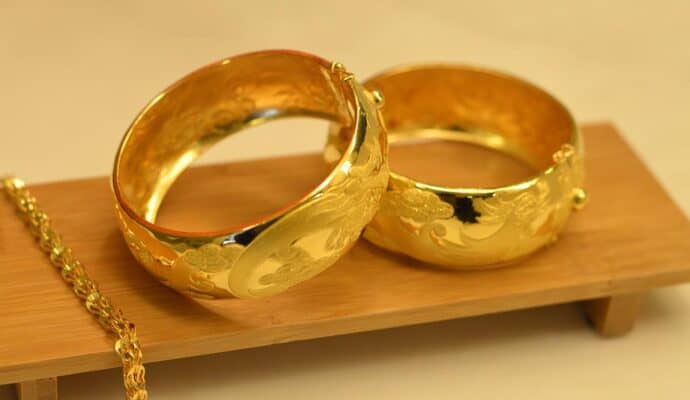 Gold cuff bracelet