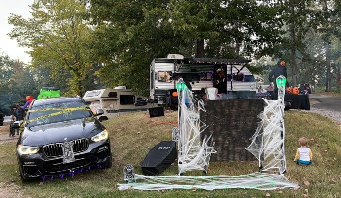 Lake Rudolph is the best RV park for Halloween- light show