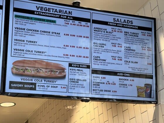 Capriotti's Pittsburgh side menu