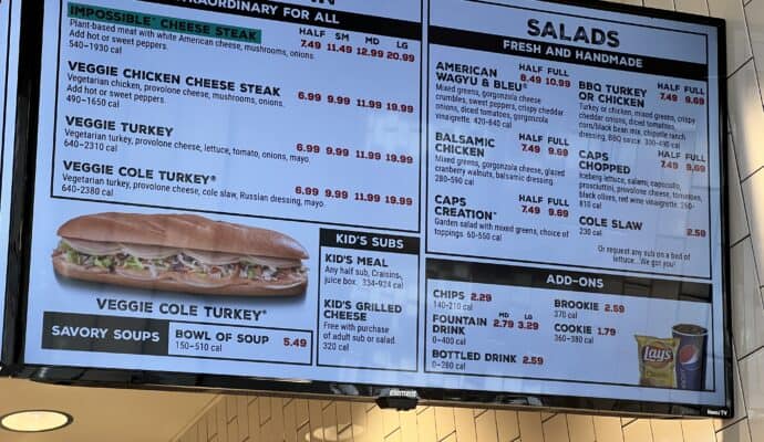 Capriotti's Pittsburgh side menu