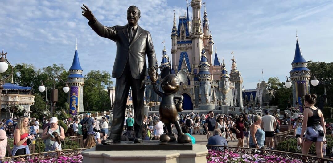 Disney World Off-Season - friends statue on magic kingdom
