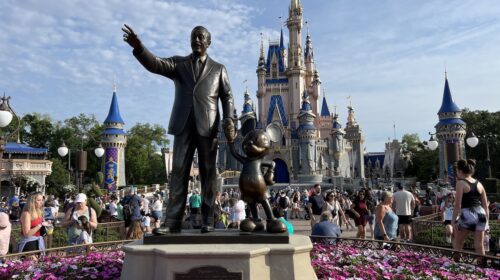 Disney World Off-Season - friends statue on magic kingdom