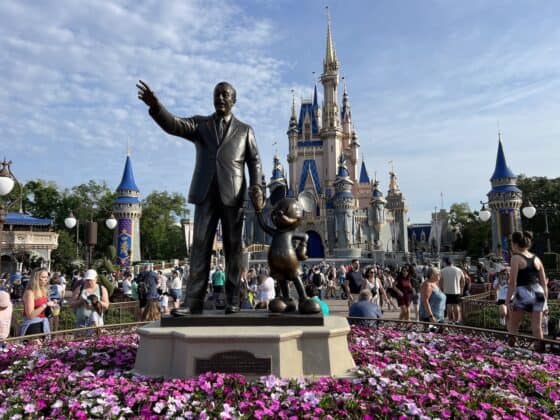 Disney World Off-Season - friends statue on magic kingdom