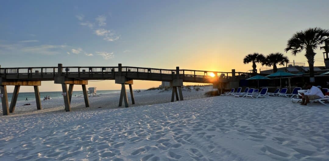 Fun Things to Do on a Pensacola Girls Getaway - fishing pier at sunset