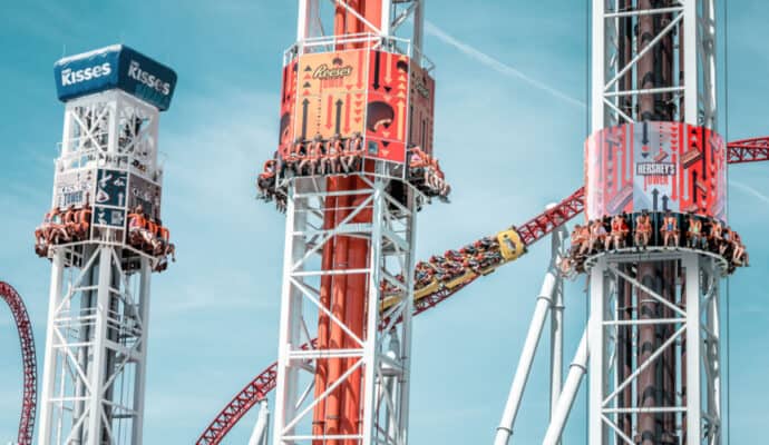 best thrill rides at hersheypark - triple drop tower