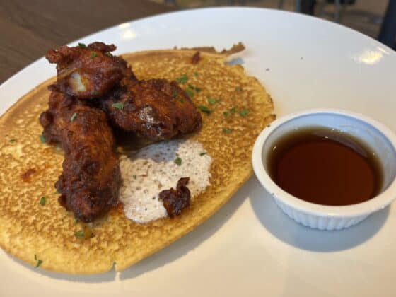 Crispy Chicken and Cornbread Pancake at Tom's