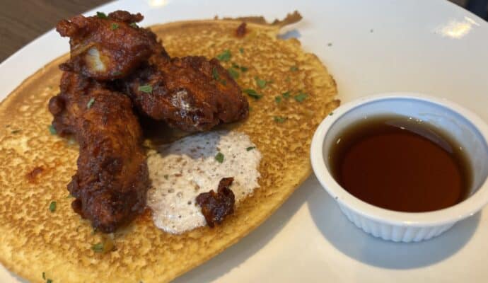 Crispy Chicken and Cornbread Pancake at Tom's