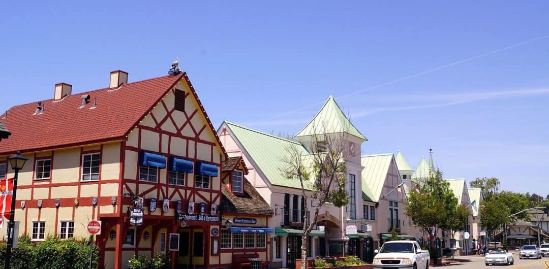 American cities most like Europe - solvang CA buildings