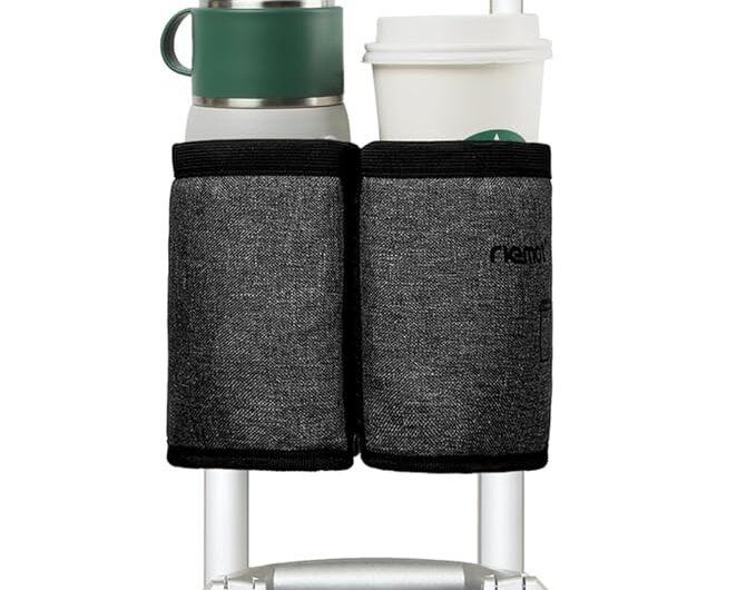Travel essentials for 2024 - luggage handle travel cup holder