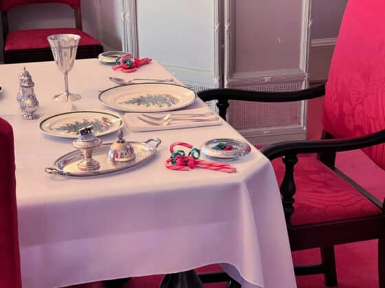 Eisenhower National Historic Site dining room christmas china