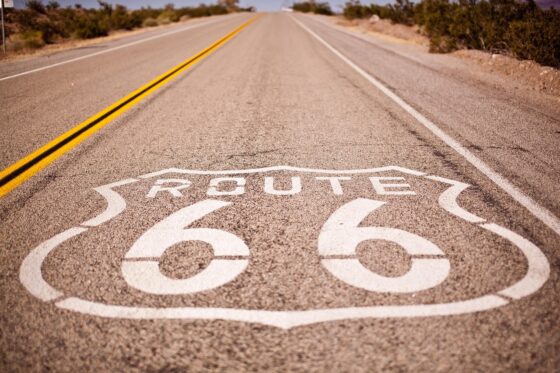 Why You Need a Road Trip This Year - Best Scenic Road Trip Destinations Across the USA - route 66 road paint