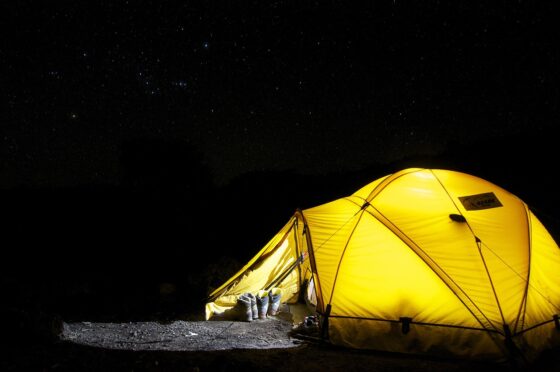 3 Essential Items for Regular Camping - Tent Lit Up at Night