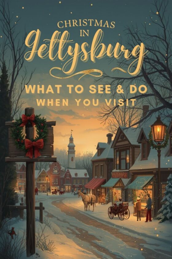 The best things to see and do for Christmas in Gettysburg! #gettysburg #christmas #travel #christmastravel #thingstodoingettysburg