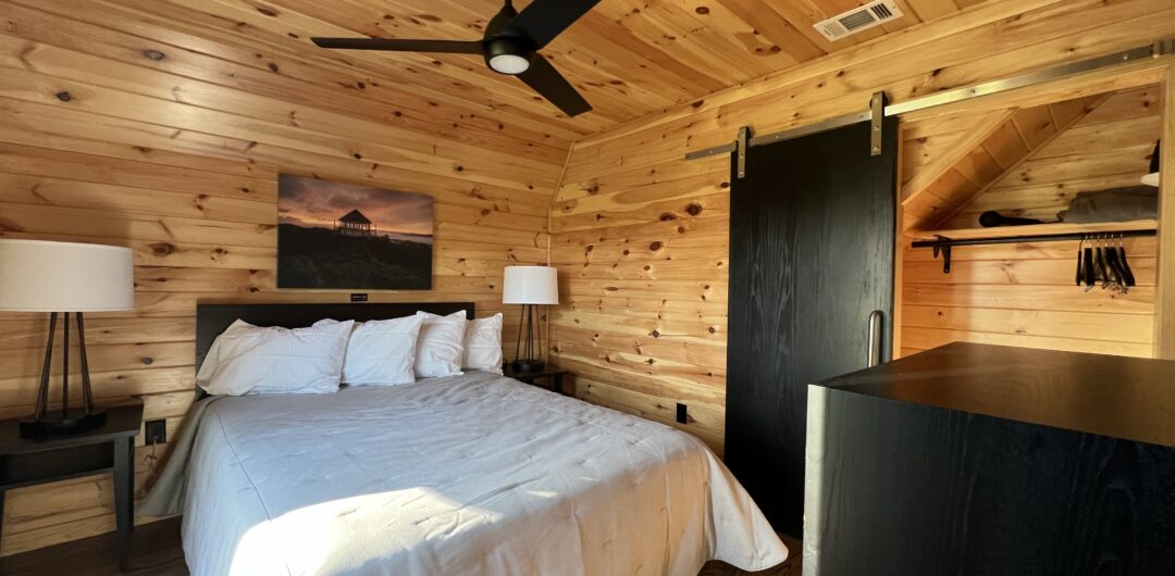 Coopers Rock Stargazing Cabins: A Luxurious New Way to Experience the West Virginia Night Sky 5 Coopers Rock Stargazing Cabins downstairs bedroom