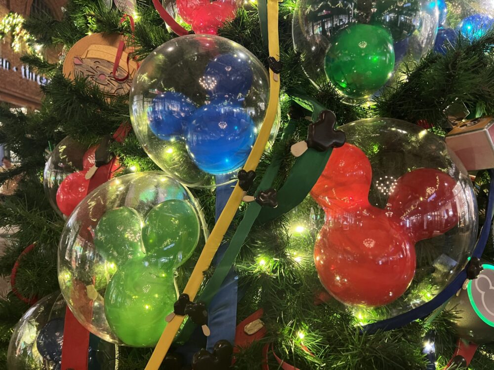 Disney Springs Christmas Tree Stroll: A Festive Free Experience at Walt Disney World 1 Disney Springs Christmas Tree Stroll mickey balloons ornaments scaled e1765219858241